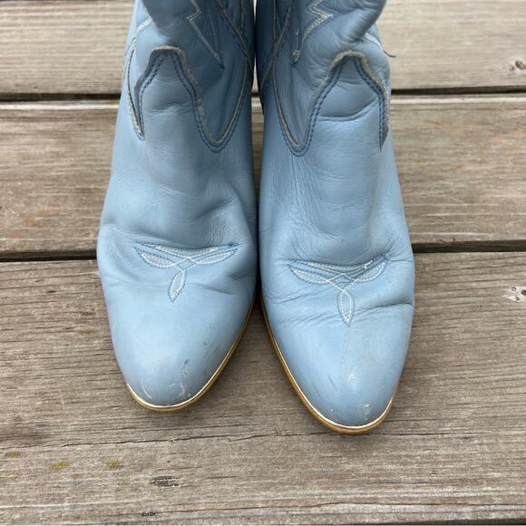 Vintage Jeenz Bootz Stiletto Heel Blue Cowgirl Western Boots 6 1/2 M - Picture 5 of 12